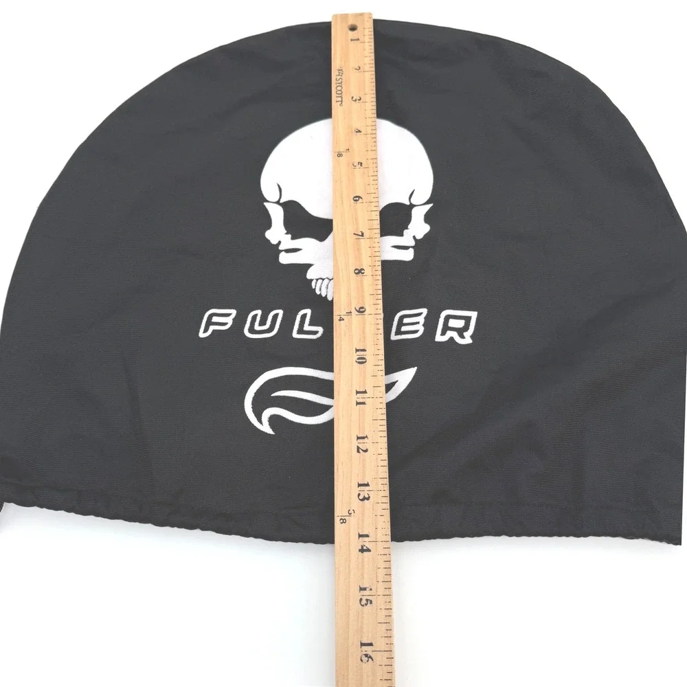 Fulmer Helmet Bag OS Black Skull Graphic Drawstring Soft Storage Pouch Hole
